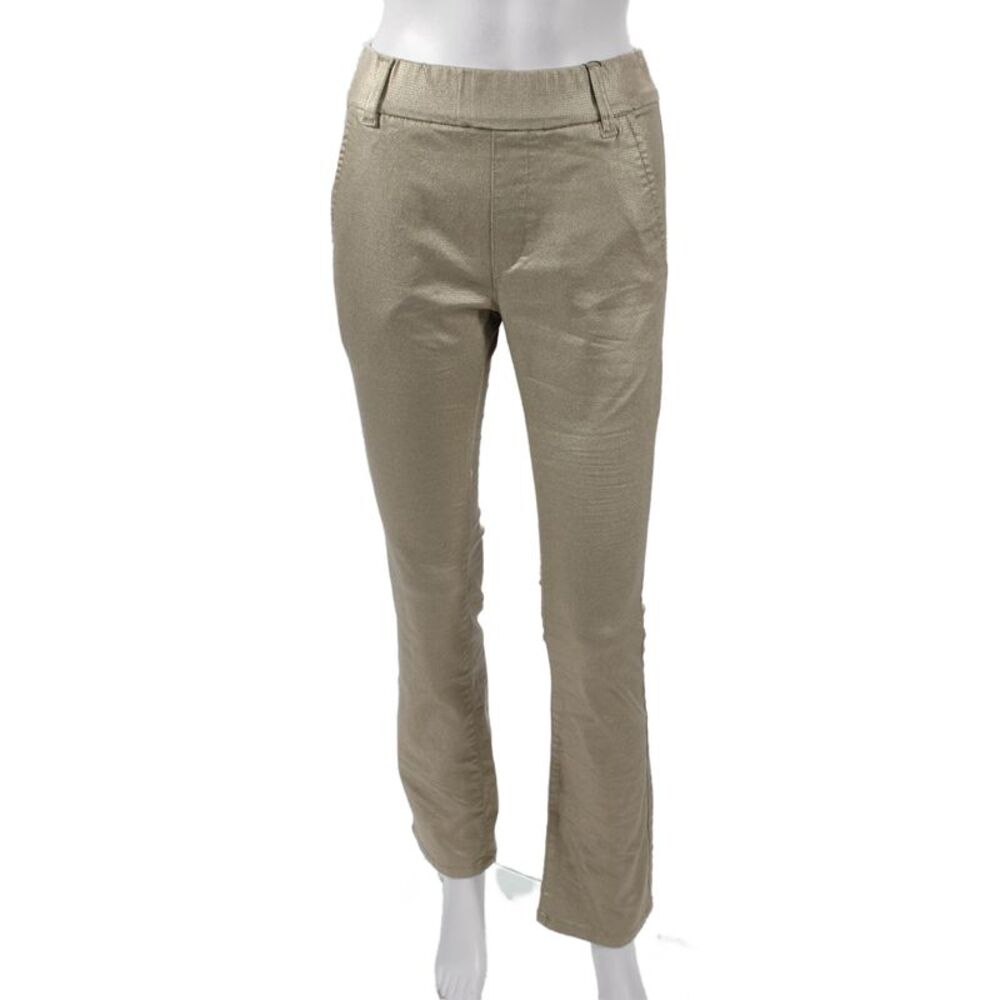 Flog Womens Dress Pants Gold Cotton Zip Size 24